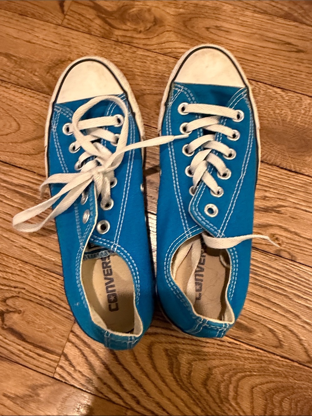 Converse Women's Low Top Canvas Sneakers in Teal Blue